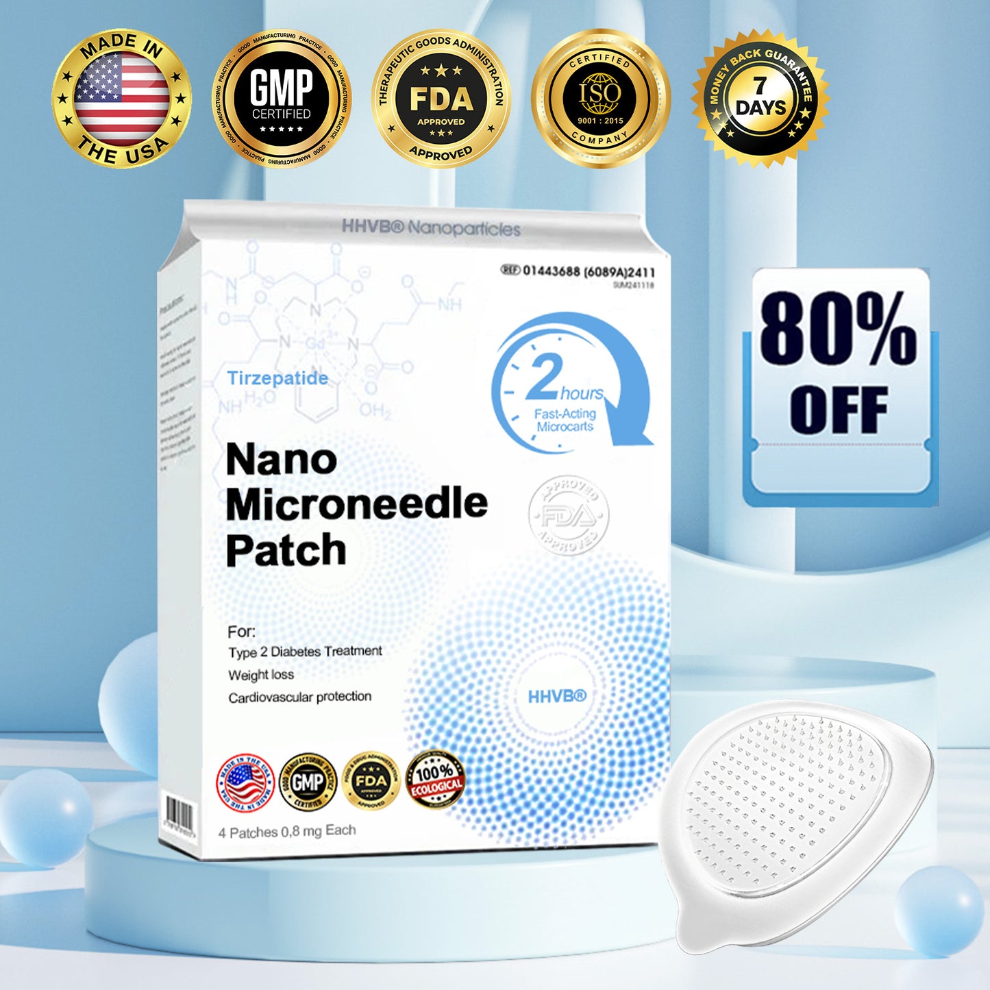 【Last Day Promotion 60% OFF👩‍⚕️】𝐇𝑯𝑽𝐁® 𝙉𝙄𝘿𝘿𝙆-𝙏𝙞𝙧𝙯𝙚𝙥𝙖𝙩𝙞𝙙𝙚 𝙉𝙖𝙣𝙤 𝙈𝙞𝙘𝙧𝙤𝙣𝙚𝙚𝙙𝙡𝙚 𝙋𝙖𝙩𝙘𝙝 🇺🇸🧀（Zero Pain, 24/7 Release | Lose 20lbs FAST | 90% Sugar Drop | ）